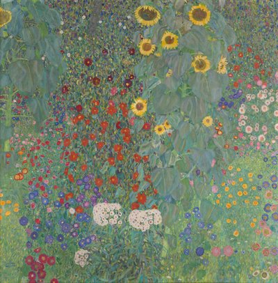 Jardim de fazenda com girassóis de Gustav Klimt