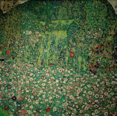 Paisagem do jardim com colina de Gustav Klimt