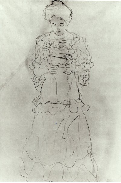 Menina que lê eu, de Gustav Klimt