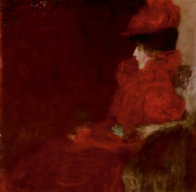 Klimt - DAME IM FAUTEUIL (MULHER EM CADEIRA), 1897-98 de Gustav Klimt