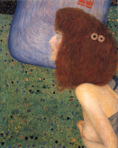 Klimt - Rapariga com véu azul, cerca de 1902-1903 de Gustav Klimt