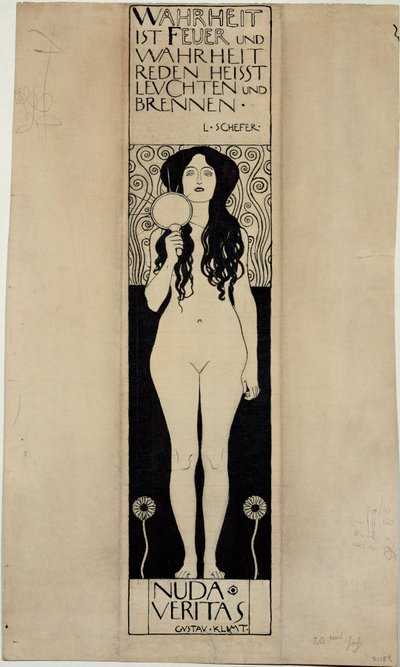 Nuda Veritas, Estudo para uma pintura a óleo posterior de Gustav Klimt