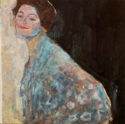 Retrato de uma senhora de branco de Gustav Klimt