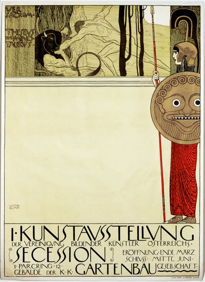 Cartaz da primeira exposição de arte do movimento artístico "Secessão" de Gustav Klimt