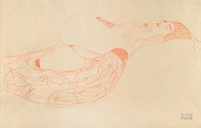 Masturbação semi-nua reclinada, 1912-1913 de Gustav Klimt