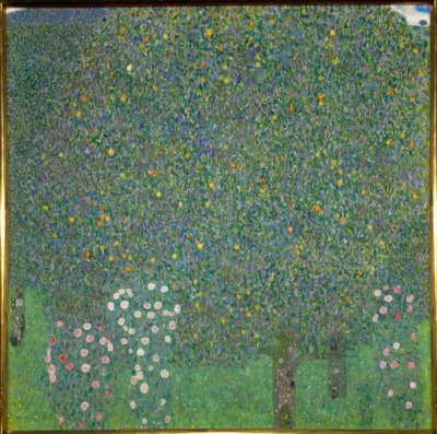 Roseiras sob árvores de Gustav Klimt