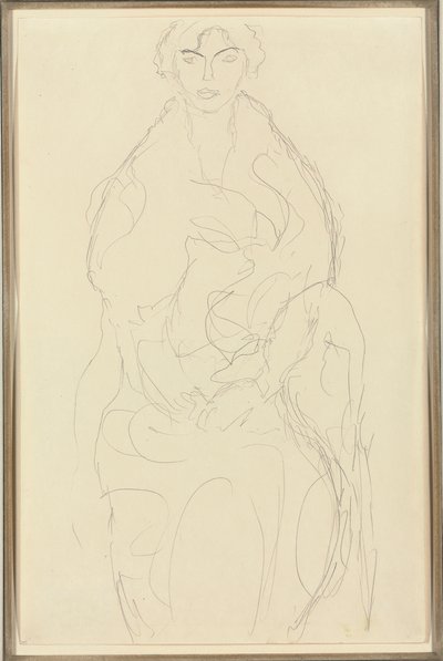 Mulher sentada da frente, c.1917-18 de Gustav Klimt