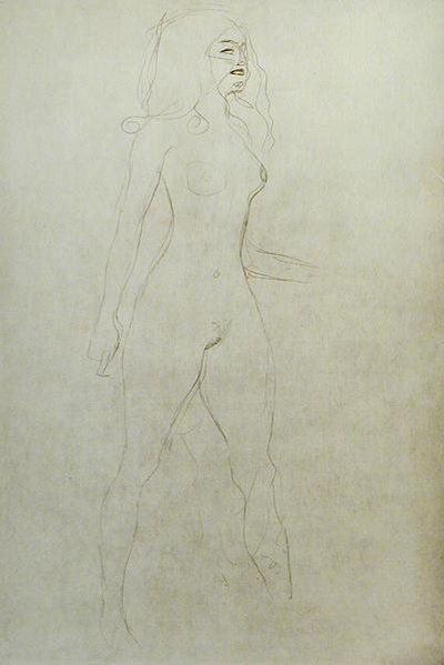 Nú em pé (verso) de Gustav Klimt