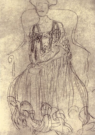 Estudo para a pintura Retrato Adele Bloch-Bauer I de Gustav Klimt