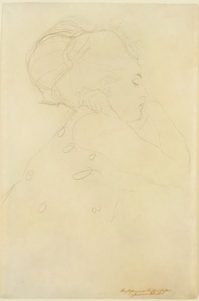 Estudo para "A Noiva", c.1917-18 (lápis sobre papel) de Gustav Klimt