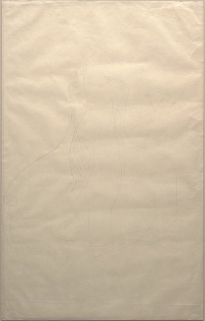 Estudo para o vestido de Adele Bloch-Bauer, c.1903 (lápis sobre papel) de Gustav Klimt