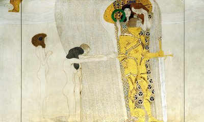 O friso de Beethoven, detalhe: cavaleiro de armadura brilhante, 1902 de Gustav Klimt