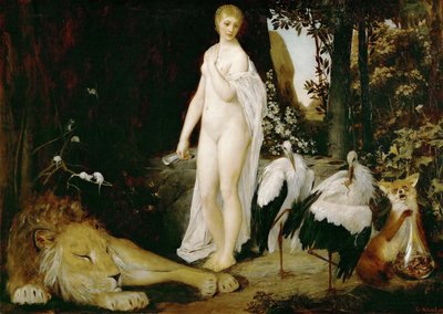 A Fábula - Klimt, Gustav (1862-1918) - 1883 - Óleo sobre tela - 84,5x117 - Museu de Viena de Gustav Klimt