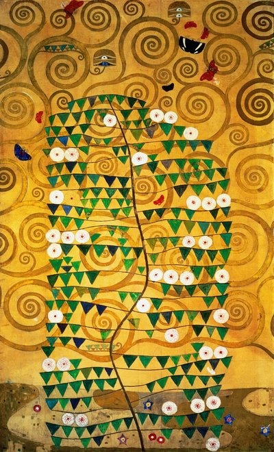 O Friso Stoclet, Detalhe: Árvore da Vida, 1905-1909 de Gustav Klimt