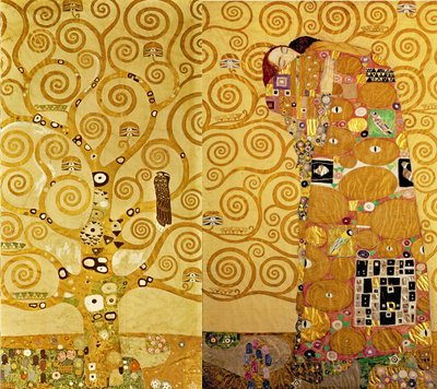 O Friso de Stoclet, pormenor: Árvore da Vida, c.1905-09 (têmpera sobre cartão) de Gustav Klimt