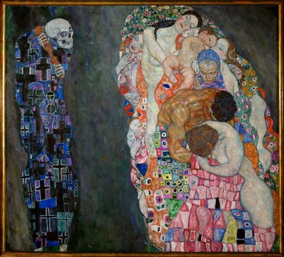 Tod und Leben, concluído em 1915 (óleo sobre tela) de Gustav Klimt
