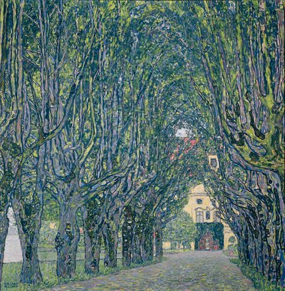 Estrada arborizada que conduz à casa senhorial em Kammer, Alta Áustria de Gustav Klimt