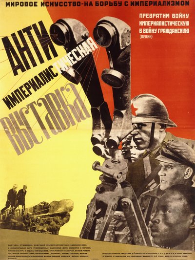 Cartaz para exposição antiimperialista de Gustav Klucis