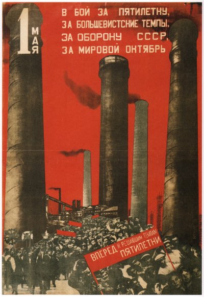 Primeiro de Maio. Junte-se à batalha pelo plano de cinco anos, 1931 de Gustav Klutsis
