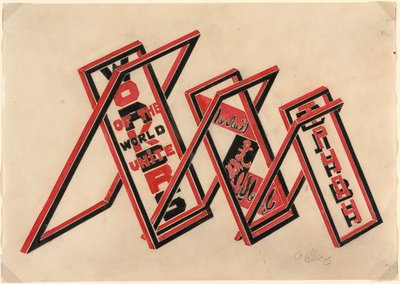 Estande de Propaganda (Trabalhadores do Mundo Unidos) de Gustav Klutsis