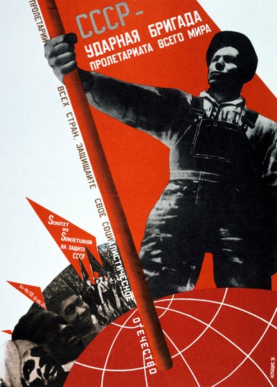 A URSS é a Brigada de Crack do Proletariado Mundial, 1931. de Gustav Klutsis