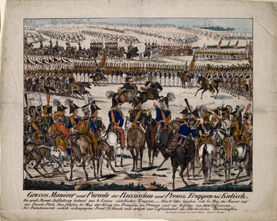Parada russo-prussiana em Kalisz 1835, c. 1850 de Gustav Kühn