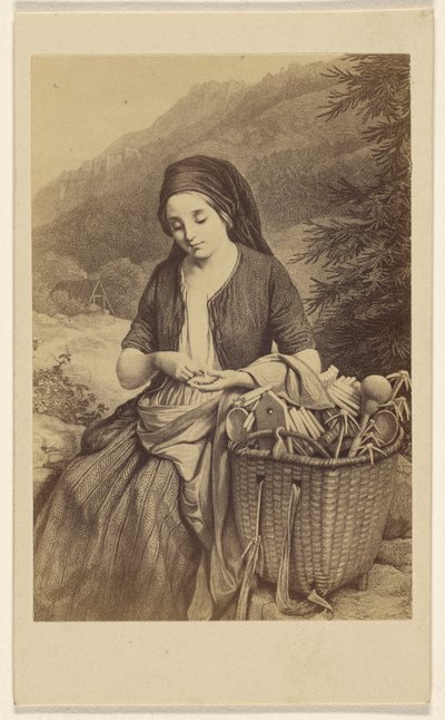 Comerciante de artigos de madeira fabricados no Harz. [por] Meyerheim. de Gustav Schauer
