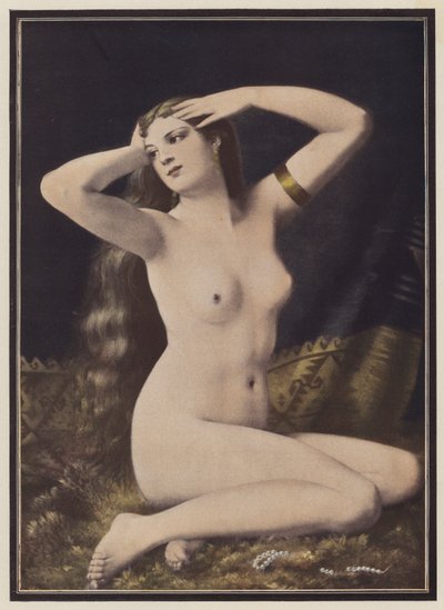 Prazeres do verão (lito a cores) de Gustave Henri Eugene Delhumeau