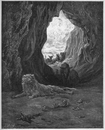 Le lion malade et le fox - The Fox and the Sick Lion - de 
