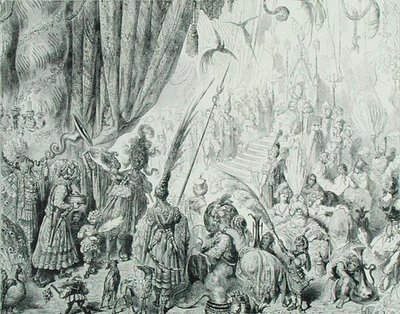 A Corte do Rei de Serendib, c.1868 (gravura) de Gustave (after) Dore