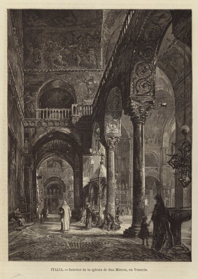 Interior da Basílica de São Marcos em Veneza de Gustave Bauernfeind
