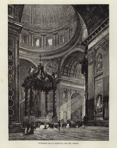 Interior da Basílica de São Pedro de Gustave Bauernfeind