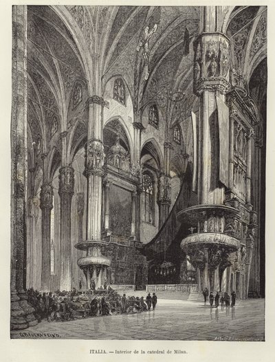 Interior da catedral de Milão de Gustave Bauernfeind