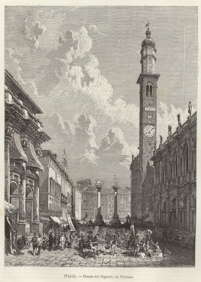 Piazza dei Signori em Vicenza de Gustave Bauernfeind