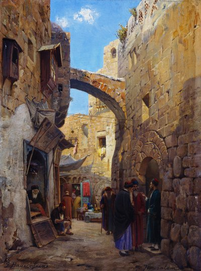 Cena de rua em Jerusalém de Gustave Bauernfeind