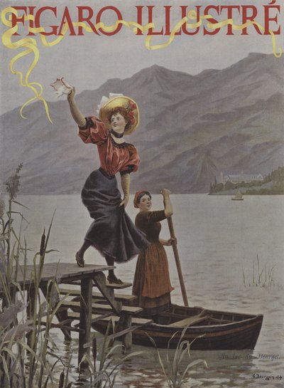 No Lago Bourget. Capa do Le Figaro Illustre, setembro de 1895 de Gustave Bourgain
