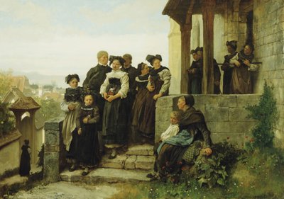 Após o serviço da Igreja Protestante, 1872 de Gustave Brion