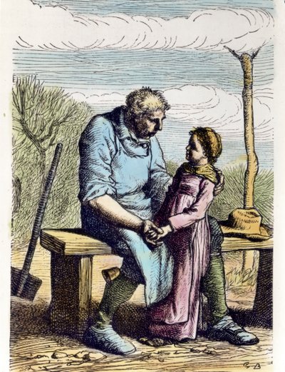 Cosette teve autorização de Os Miseráveis. 1865 (gravura) de Gustave Brion