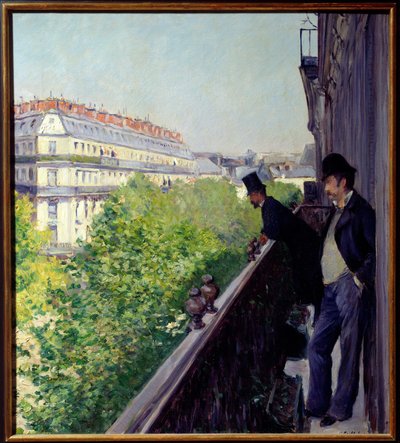 Uma varanda parisiense em 1880 pintura de Gustave Caillebotte (1848-1894) 1880 Dim. 0,6x0,66 m Coleção particular - Uma varanda parisiense em 1880. Pintura de Gustave Caillebotte (1848-1894) de Gustave Caillebotte