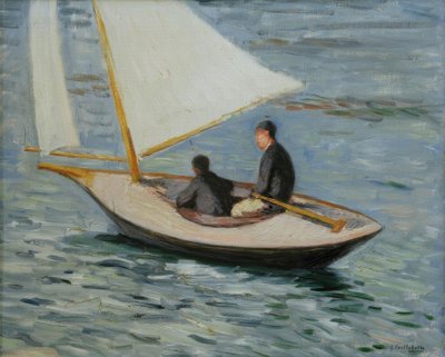 Barco à vela no Sena de Gustave Caillebotte