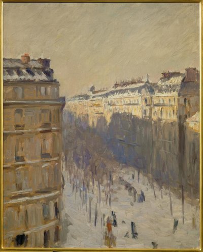 Boulevard Haussmann, efeito de neve de Gustave Caillebotte