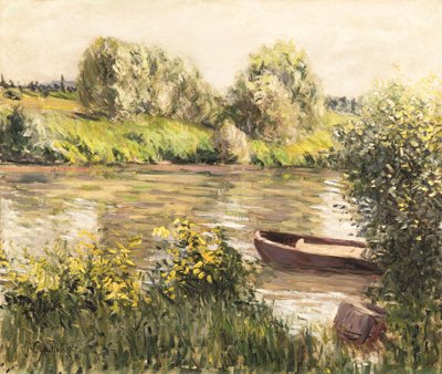 Francês: Barque près de la rive, effet d