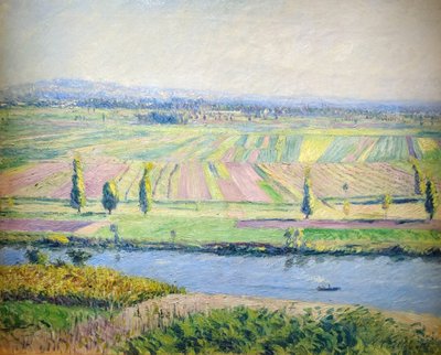 Francês:  La Plaine de Gennevilliers A planície de Gennevilliers a partir das colinas de Argenteuil de Gustave Caillebotte