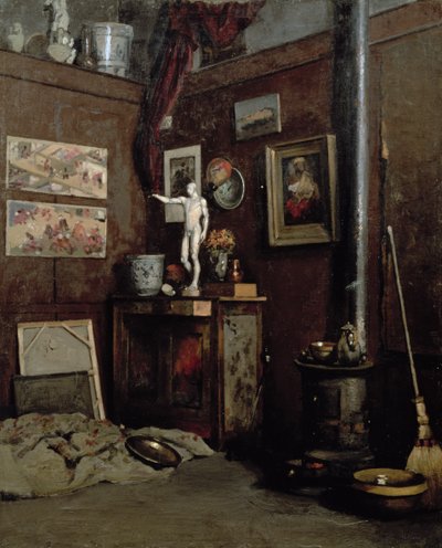 Interior of a Studio, c.1872-74 (óleo sobre tela) de Gustave Caillebotte