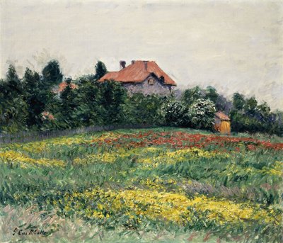 Campo da Normandia; Paisagem na Normandia, 1884 de Gustave Caillebotte