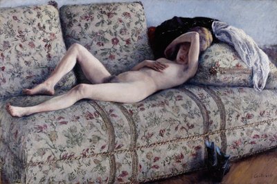 Nu num sofá de Gustave Caillebotte