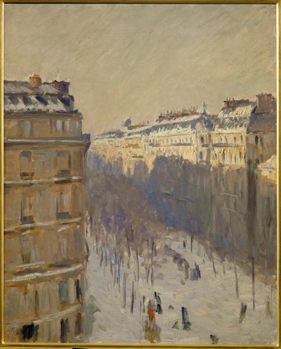 Neve no Boulevard Haussmann, Paris (óleo sobre tela) de Gustave Caillebotte