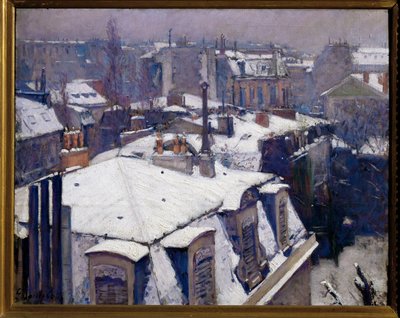 Neve nos telhados (pintura sobre tela) de Gustave Caillebotte