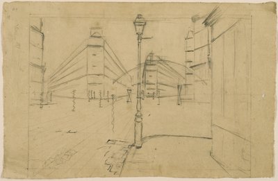 Estudo para a Rua Paris; dia de chuva de Gustave Caillebotte