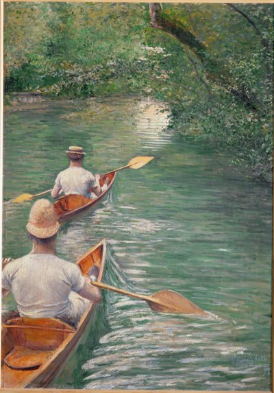 As canoas (óleo sobre tela) de Gustave Caillebotte